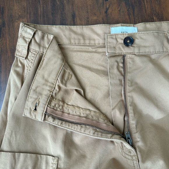 KOTN Womens High-Rise Cargo Pocket Pants in Khaki Tan Sz 12 W7308 - Picture 3 of 11